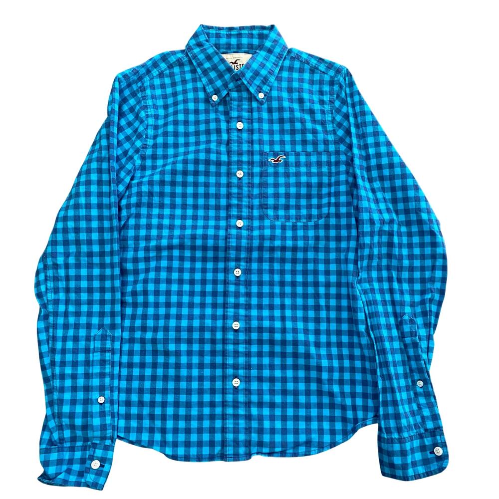 Y2K Hollister Co. Mens Longsleeve Checkered PlaidButton Down Shirt Size Medium